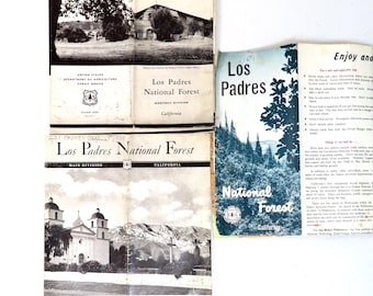 California Los Padres National Forest Map State Vintage Map 40s 60s 50s Car Park Road Forest 70s Rare Original