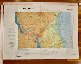 1940s Tanganyika Tanzania AMS 2201 Africa Vintage Army Map Service U.S. Army Air Force WWII. Restricted War & Navy 1943  Original Rare 28