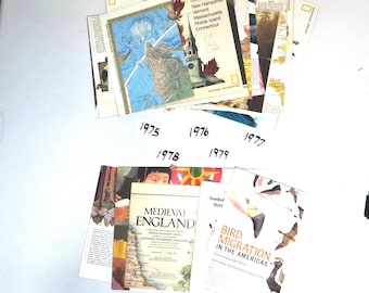 1975-1979 NGS Magazine Maps and Inserts Vintage National Geographic Society Maps and Insert Posters History 50s 60s 70s 80s 90s 2000s