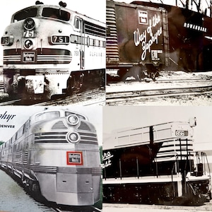 Burlington Route Locomotives Railway Vintage Photo Mid 50s Collectible Train Engine Railroad Texas Zephyr Postcard