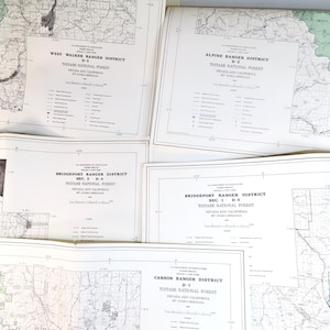 Nevada  California Toiyabe National Forests Map State Vintage Map  60s  Car Park Road Forest 70s Rare Original Mt Diablo Ranger District