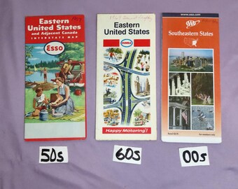 Eastern States Vintage Maps AAA Highway Map