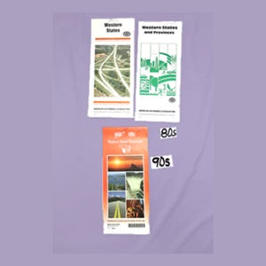 Western States Vintage Maps AAA Highway Map Oregon Washington Idaho Montana Wyoming California Utah Arizona Colorado New Mexico Nevada