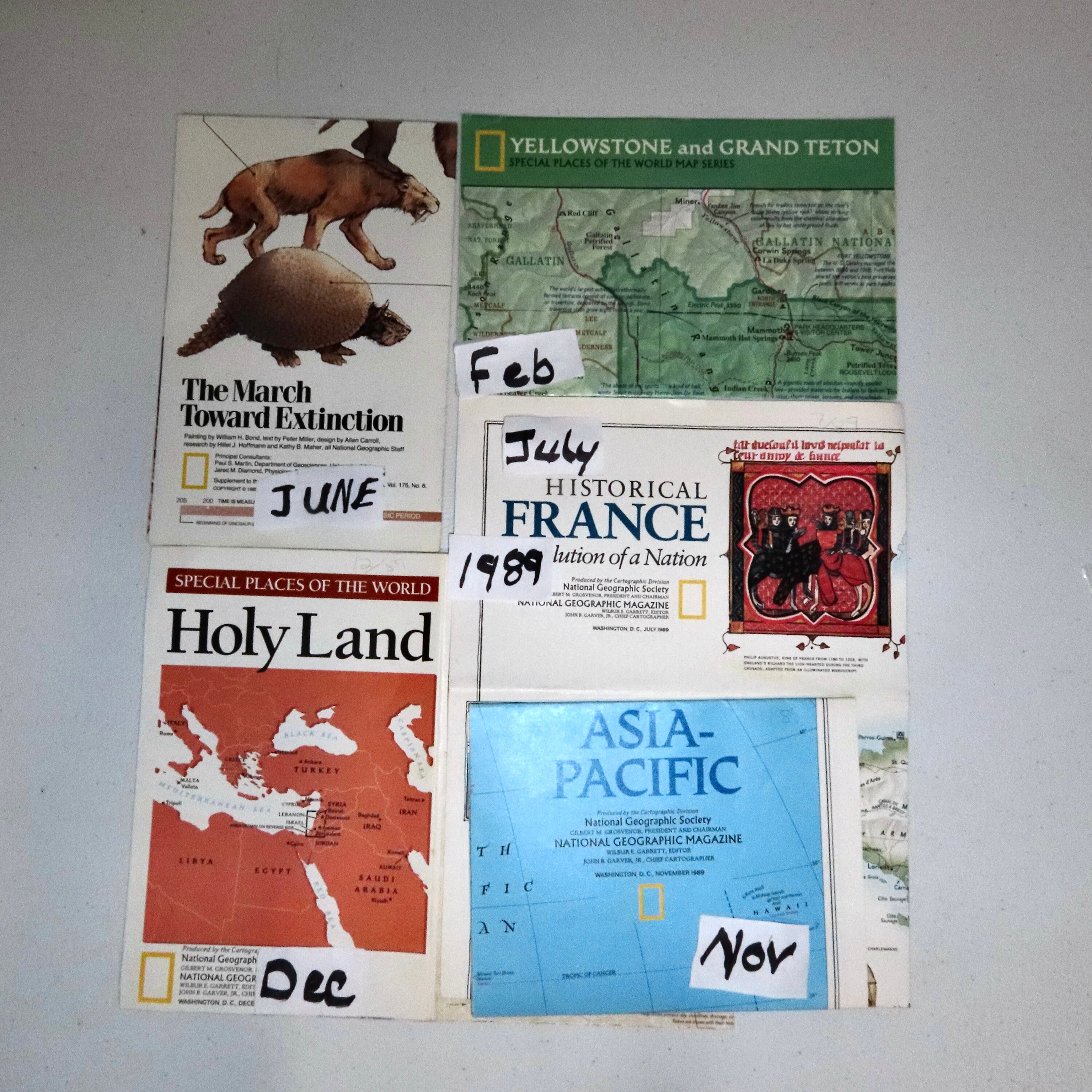 1985-1989 NGS Magazine Maps and Inserts Vintage National Geographic ...