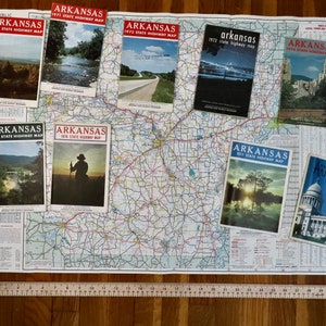 vintage 70s Arkansas road maps