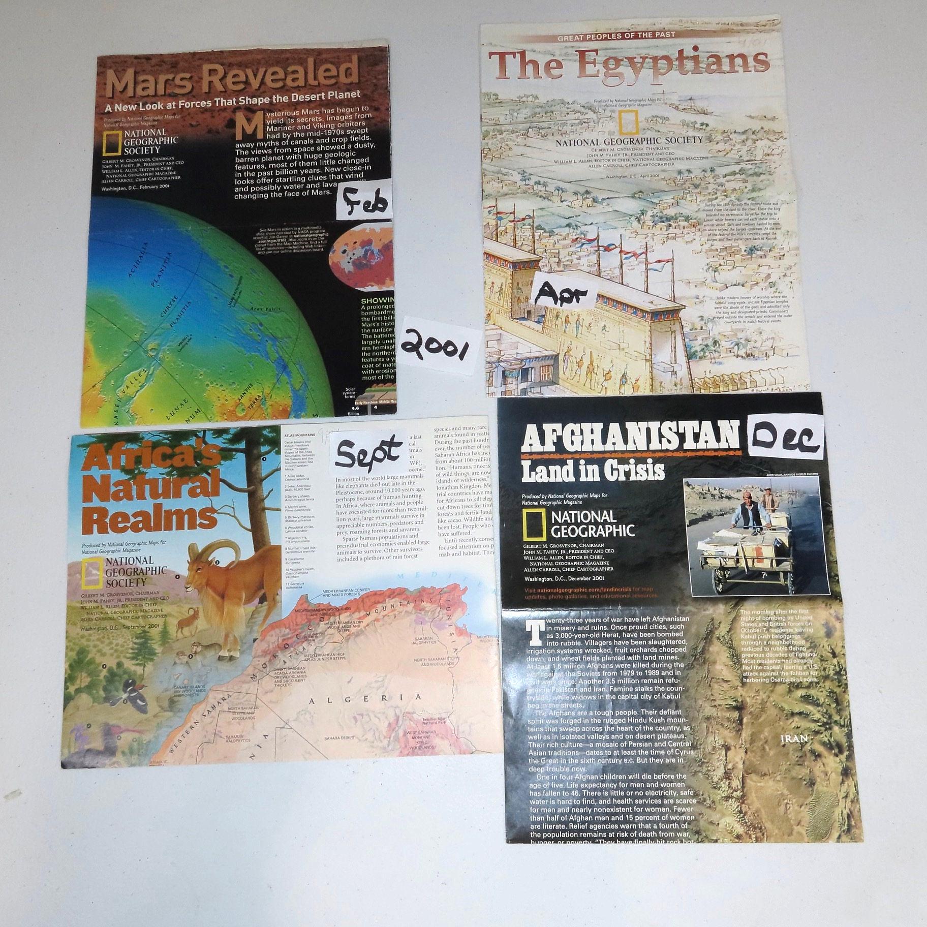 2000-2005 NGS Magazine Maps and Inserts Vintage National Geographic ...
