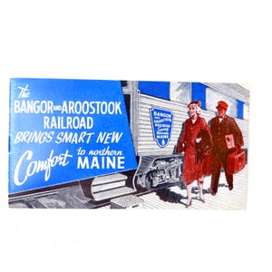 Bangor and Aroostook Railroads Vintage 50s Railway Line Collectibles Train Railroad Booklet of History Northern Maine Potatoland Special
