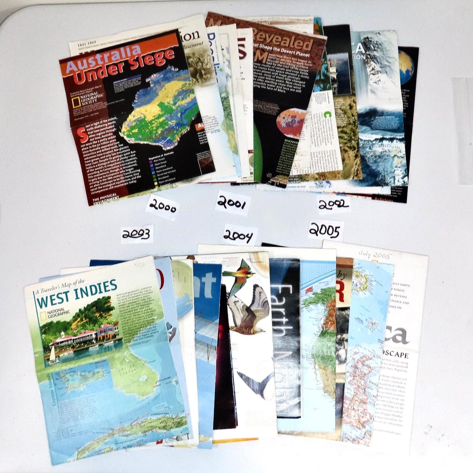 2000-2005 NGS Magazine Maps and Inserts Vintage National Geographic ...