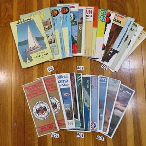 Alabama State Highway Maps Vintage Altas Car Oil Gas 50s 60s 70s 80s 90s Road Map