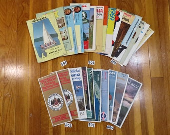 Alabama State Highway Maps Vintage Altas Car Oil Gas 50s 60s 70s 80s 90s Road Map