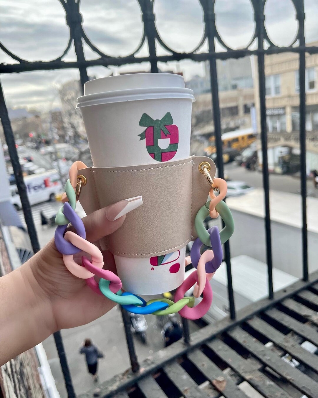 Coffee Purse Coffee Sleeve Coffee Cup Holder With Colorful Etsy