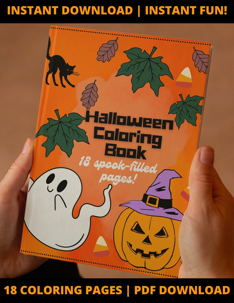 Printable Halloween Coloring Book - Digital Download - Etsy