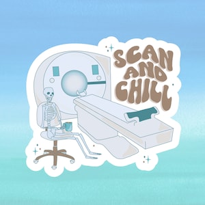 CT Tech Sticker | Scan and Chill Waterproof X-Ray Tech Sticker for Water Bottle, Laptop, Cell Phone Case