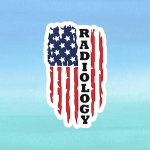 Radiology Sticker | Radiology Flag Rad Tech Decal | X-Ray Tech Sticker For Water Bottle, Cellphone Case, Laptop