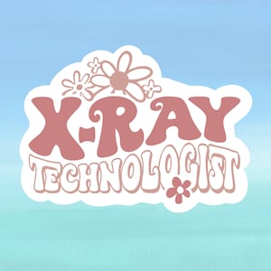 X-Ray Tech Sticker | Retro Style Rad Tech Waterproof Sticker for Water Bottle, Laptop, Cell Phone Case