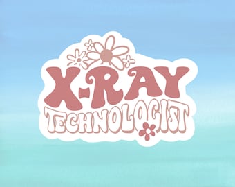 X-Ray Tech Sticker | Retro Style Rad Tech Waterproof Sticker for Water Bottle, Laptop, Cell Phone Case