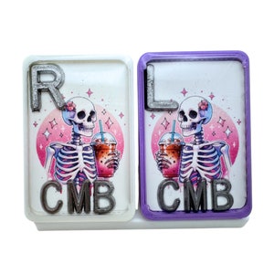 X-Ray Markers With Initials | Iced Coffee Skeleton | Custom Rad Tech Markers | Gift For Radiology Technologist