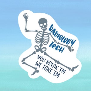 Radiology Technologist Sticker for Water Bottle, Waterproof Vinyl X-Ray Tech Sticker For Cell Phone Case, Laptop or Car