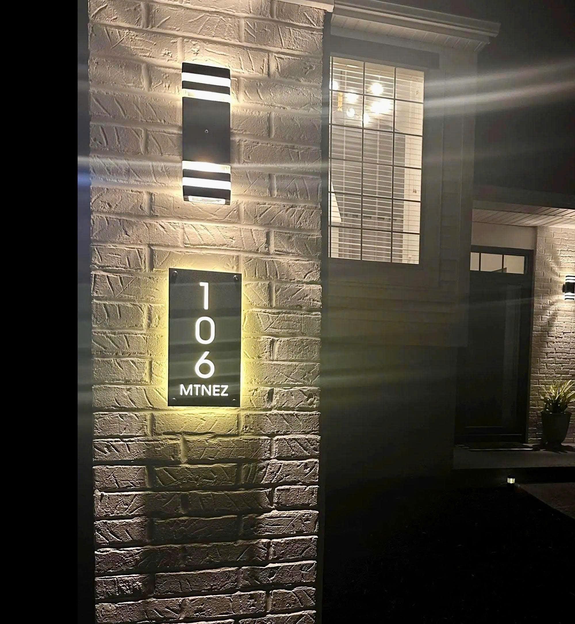 Modern LED House Number Sign, Custom Backlit Address Plaque ...