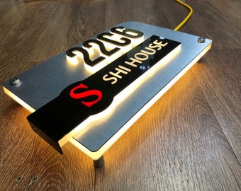 LED, House Number, Vertical Address Plaque, Modern House Numbers, Horizontal Address Sign, Address Number
