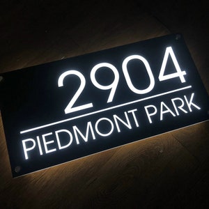 Custom House Number Sign, LED House Number, Personalized Address  Plaque, Modern House Numbers, Horizontal Address Sign, Address Number