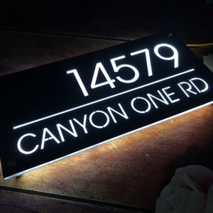 Custom House Number Sign, LED House Number, Personalized Address  Plaque, Modern House Numbers, Horizontal Address Sign, Address Number