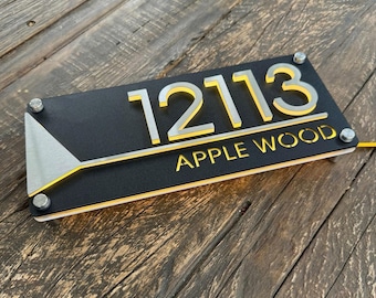 Custom House Number Sign, LED House Number, Personalized Address  Plaque, Modern House Numbers, Horizontal Address Sign, Address Number