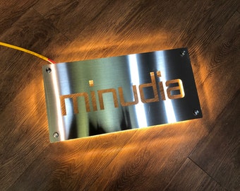 Custom LED House Number Illuminated House Sign Modern ,LED, Vertical Address Plaque, House Numbers, Horizontal Address Sign, Address Number