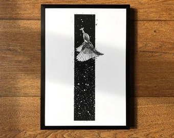 Kingfisher • Art print, bird poster, ornithology illustration, gift for bird lover, nature art