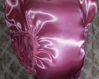 Adult Baby Sissy Crossdresser Pink Satin Thick WADDLE Diaper Panties Dress up DDLG CGL flower8539