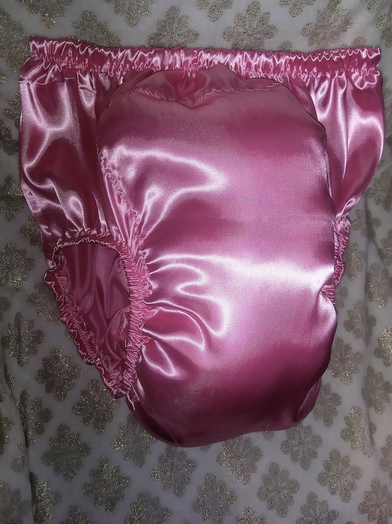 Adult Baby Sissy Crossdresser Pink Satin Thick WADDLE Diaper Panties Dress up DDLG CGL flower8539 