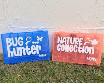 Nature Collection Box, Gem Rock Storage, Bug Seashell Shell Collector, Hiking Camping Adventure Beach Outdoor Summer Kid Treasure Explorer