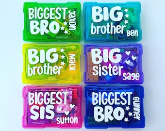 Big Brother Big Sister Activity Busy Box | Sibling Gifts for Kids Toddlers | Special Personalized Present Siblings Welcoming Baby by 2+3=WE