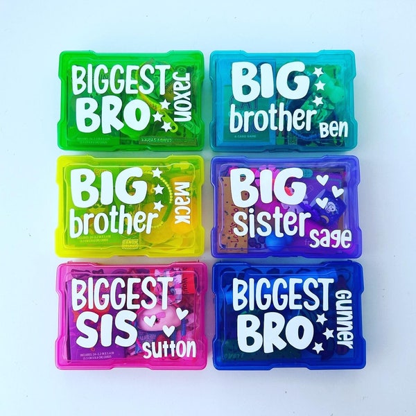 Big Brother Big Sister Aktivität Busy Box | Sibling Geschenke für Kinder Kleinkinder | Spezielles personalisiertes Geschenk Geschwister Willkommens-Baby durch 2+3=WE