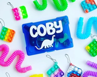 Mini Fidget Storage Box, Personalized Squishy Toy Organizer Sensory Toy Butter Squishy Mystery Dumpling, Anxiety ADHD Kid Teen Adult Gift