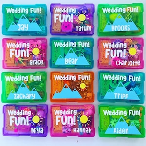WEDDING Activity Box for Kids (Mini) | Flower Girl Ring Bearer Proposal Gift | Wedding Favors | Toddler Baby Wedding Kit Busy Bag Kids Table
