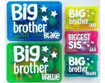 Big Brother Big Sister Activity Busy Box | Sibling Gifts for Kids Toddlers | Special Personalized Present Siblings Welcoming Baby by 2+3=WE