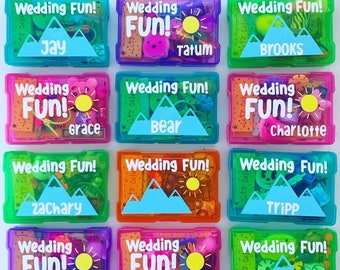 WEDDING Activity Box for Kids (Mini) | Flower Girl Ring Bearer Proposal Gift | Wedding Favors | Toddler Baby Wedding Kit Busy Bag Kids Table