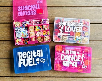 Dance Gymnastics Cheer Snack Box | Recital Competition Team Gift Bulk | Girl Kid Gymnast Dancer Ballet Jazz Tumble Athlete Era Snack Storage