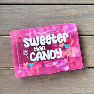 Candy, Treats & Snacks, Oh My! | Personalized Valentine's Day Sweeter Than Candy Snack Box - Kids/Adults | Travel Activity Storage Container