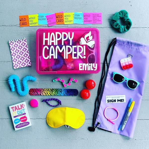 GIRL Summer Camp Care Package for Tweens, Teens, Kids & Counselors  | Sleep-Away Overnight Camper Fun | Kids Fidgets Activity Box