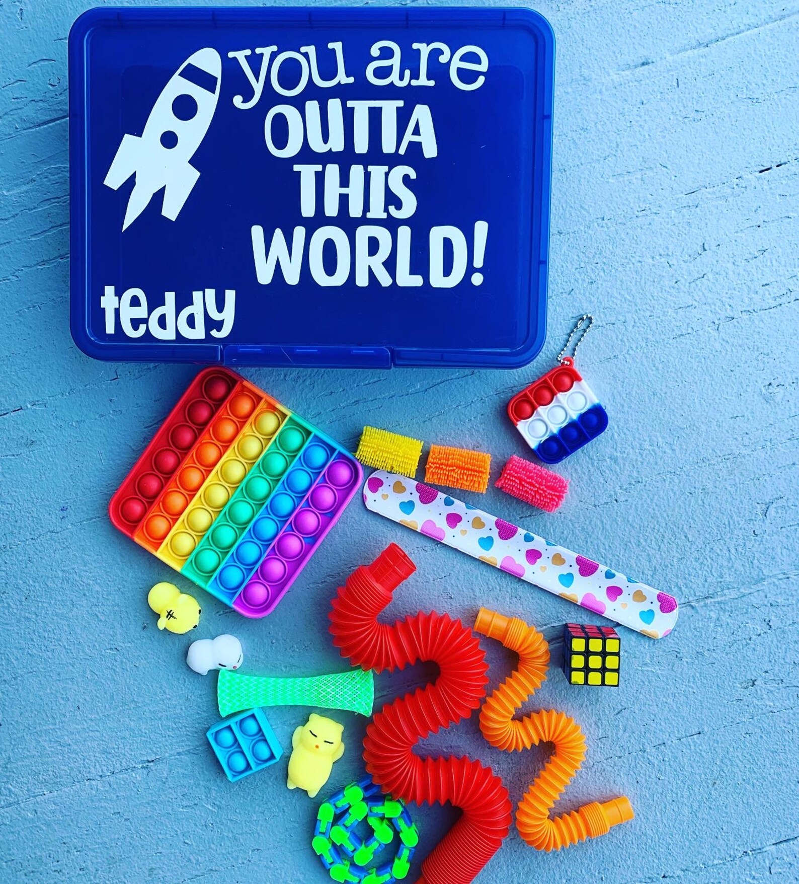 Fidget Case With Lid Organizer Easter Kids Case Travel Box Etsy