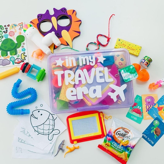 LITTLE KID Travel Busy Box, Toddler Airplane Busy Bag, Road Trip Activity  Kit, Quiet Sensory Toy, Preschool Primary color: Filled LightPurple - Main Image