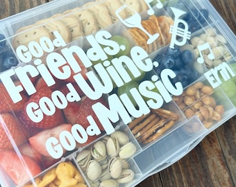 Charcuterie Snack Box, Adult Lunch Container, Food Storage Wine Cheese, Travel Jazz Concert Bachelorette Brewery Friend Sister Mom Girl Gift