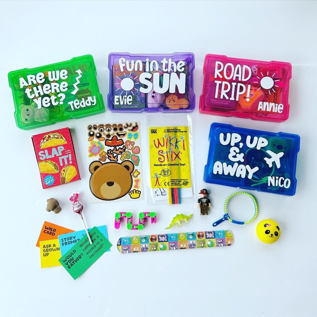 KIDS Travel Busy Boxes mini Ages 4 Road Trip & Airplane Etsy