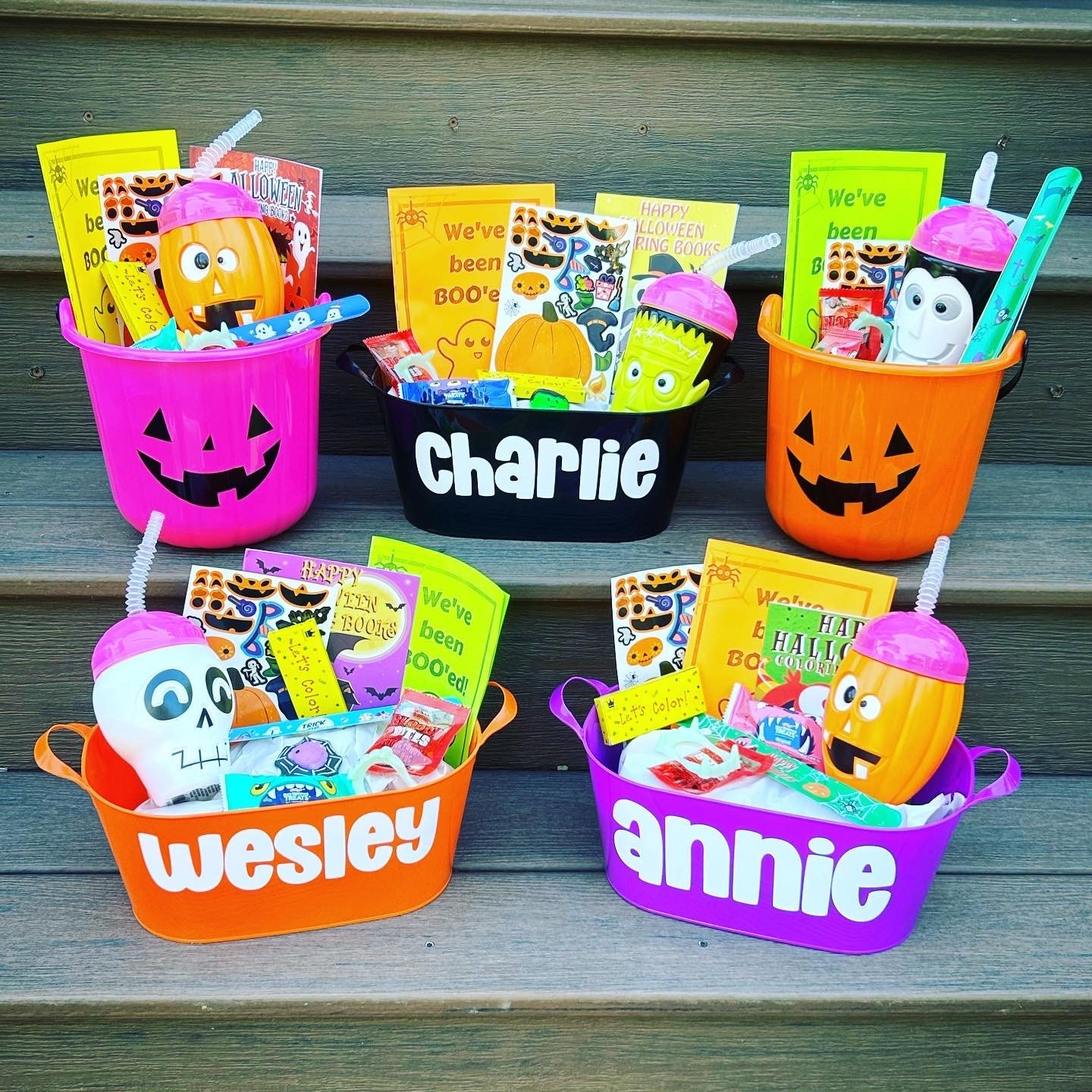 Halloween BOO Bucket | You've Been BOOed, Kid Halloween Gift | Class Party Favor | Toddler Tween Child Friend Trick or Treat Basket Bag Easy
