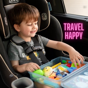 PRESCHOOL Travel Busy Box (Ages 3+) | Road Trip Airplane Activity Car Plane | Kids Activity Set | Travel Toy Entertainment 2plus3equalswe
