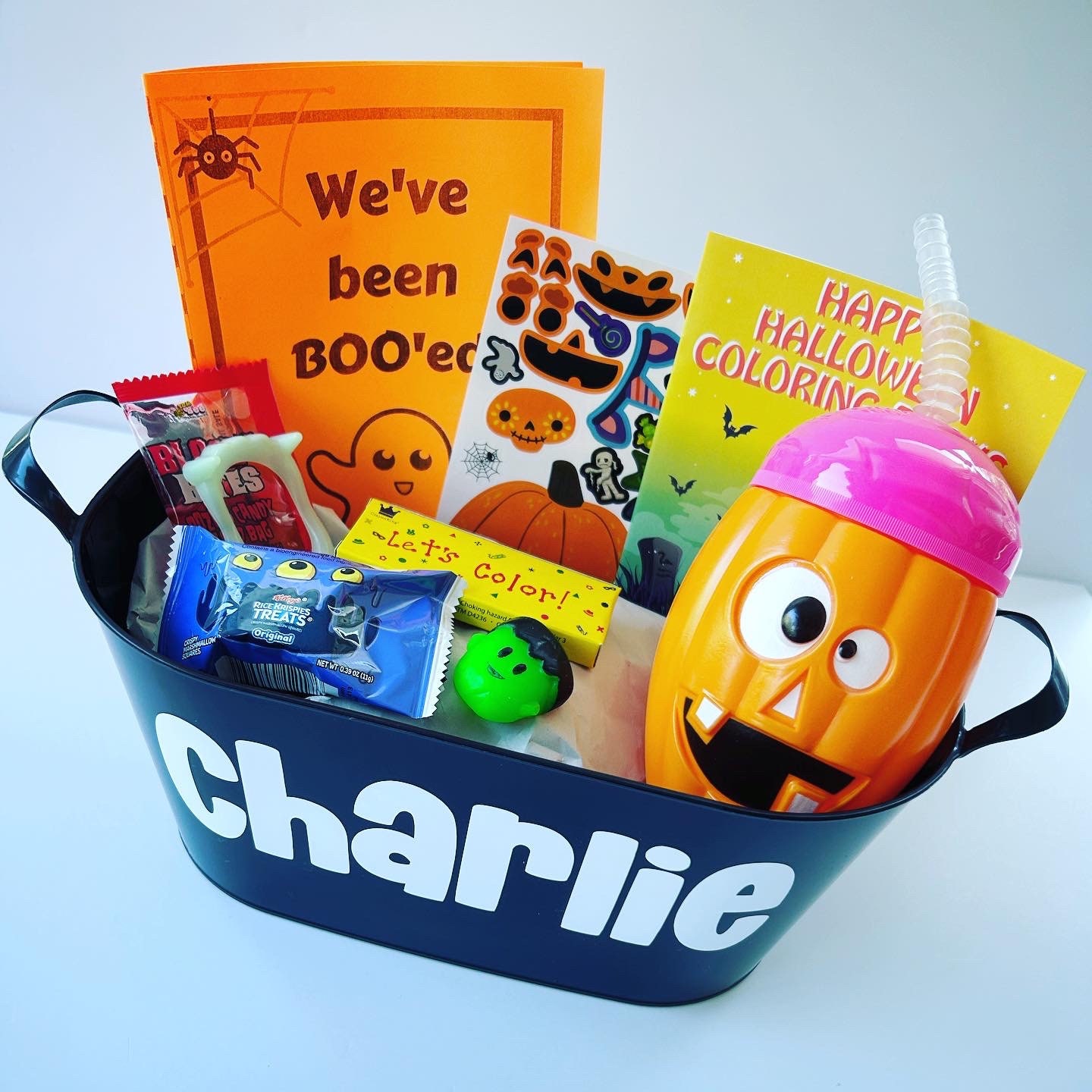 Halloween BOO Bucket | You've Been BOOed, Kid Halloween Gift | Class Party Favor | Toddler Tween Child Friend Trick or Treat Basket Bag Easy