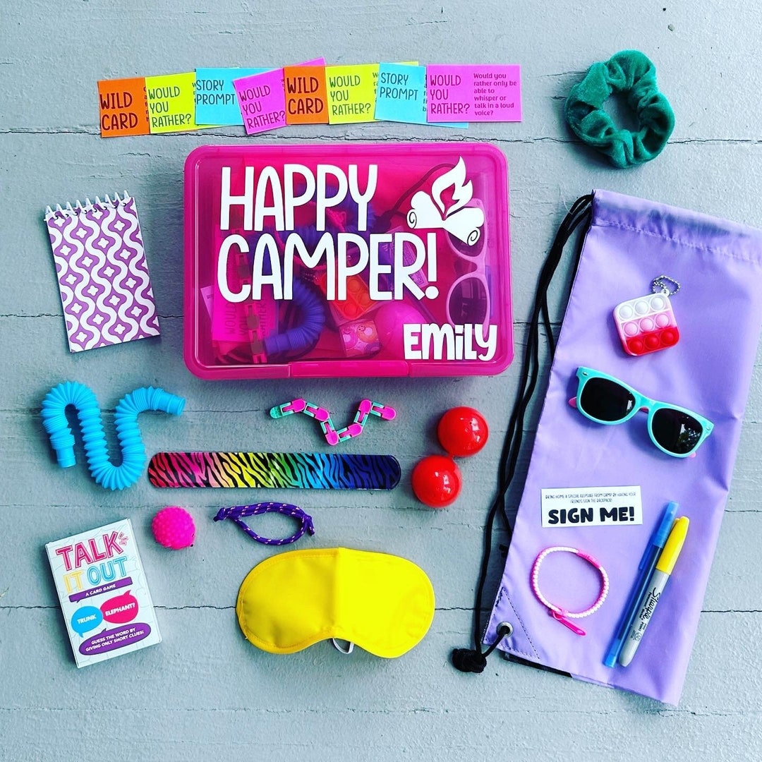 GIRL Summer Camp Care Package for Tweens, Teens, Kids & Counselors  Sleep-away Overnight Camper Fun Kids Fidgets Activity Box 