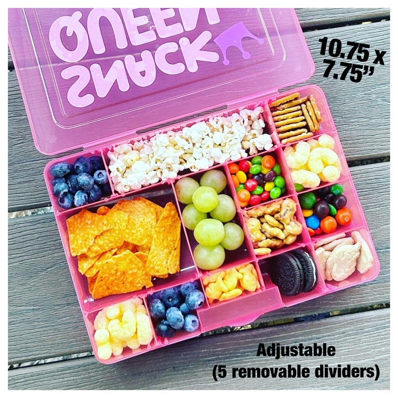 Travel Snack Box Personalized Kids Box Airplane Road Trip Travel Entertainment Activities Storage Baby Toddler Adult Snack Container image 3